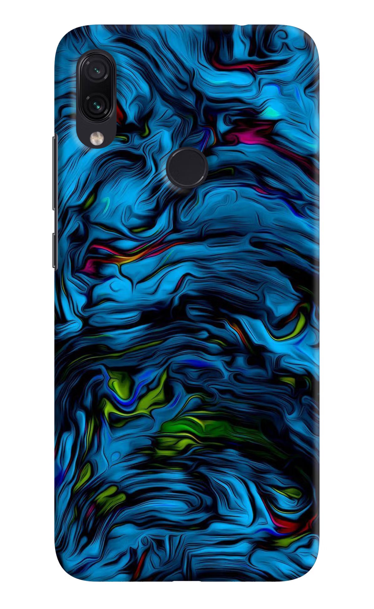 Dark Blue Abstract Redmi Note 7S Hard Case Back Cover by Casekaro