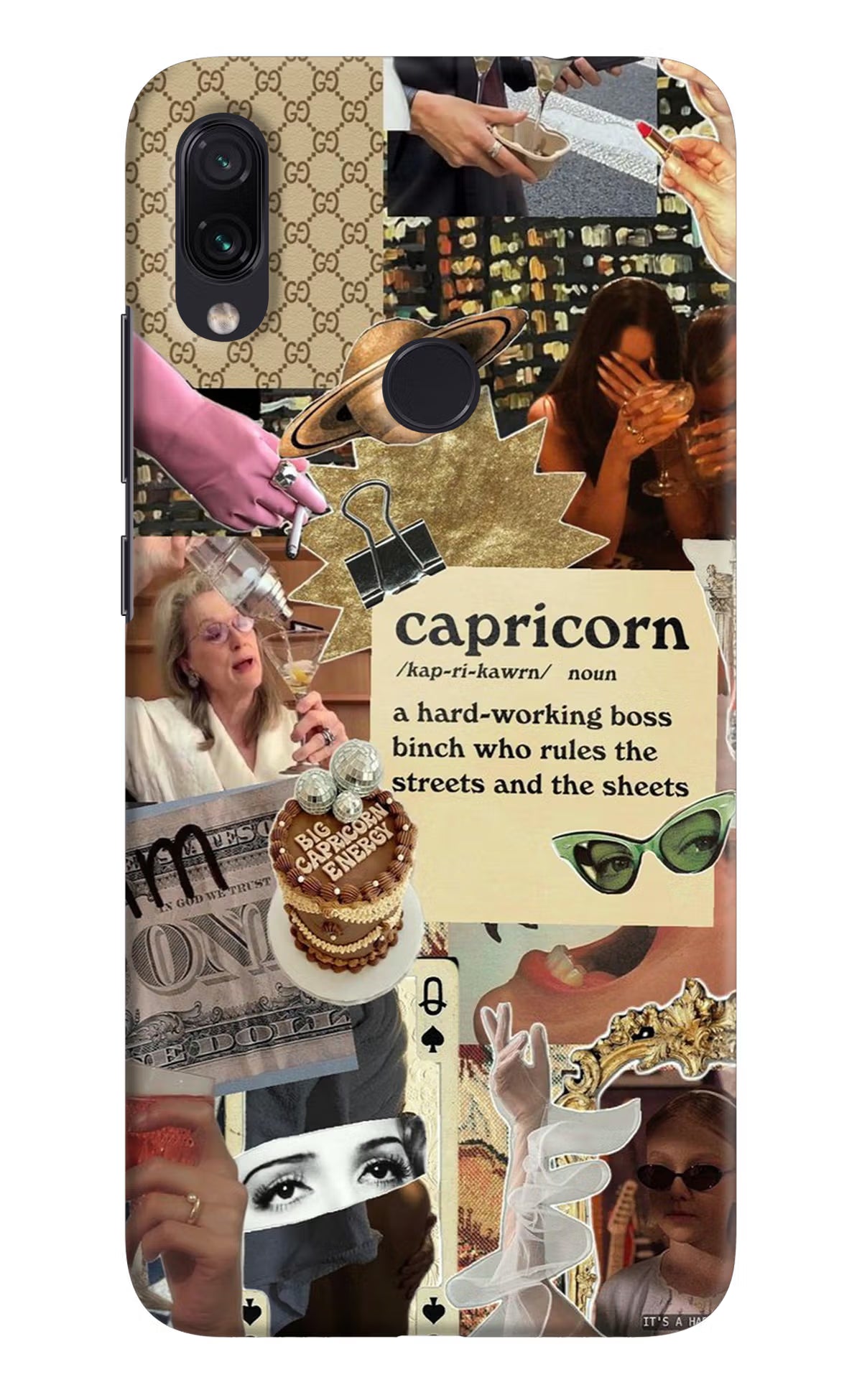 Capricorn Zodiac Redmi Note 7S Hard Case Back Cover by Casekaro