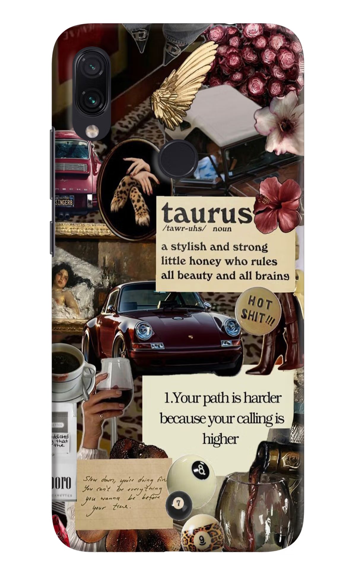 Taurus Zodiac Redmi Note 7S Hard Case Back Cover by Casekaro