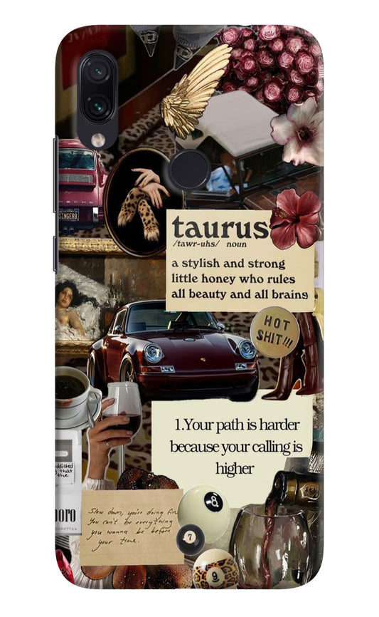 Taurus Zodiac Redmi Note 7S Hard Case Back Cover by Casekaro