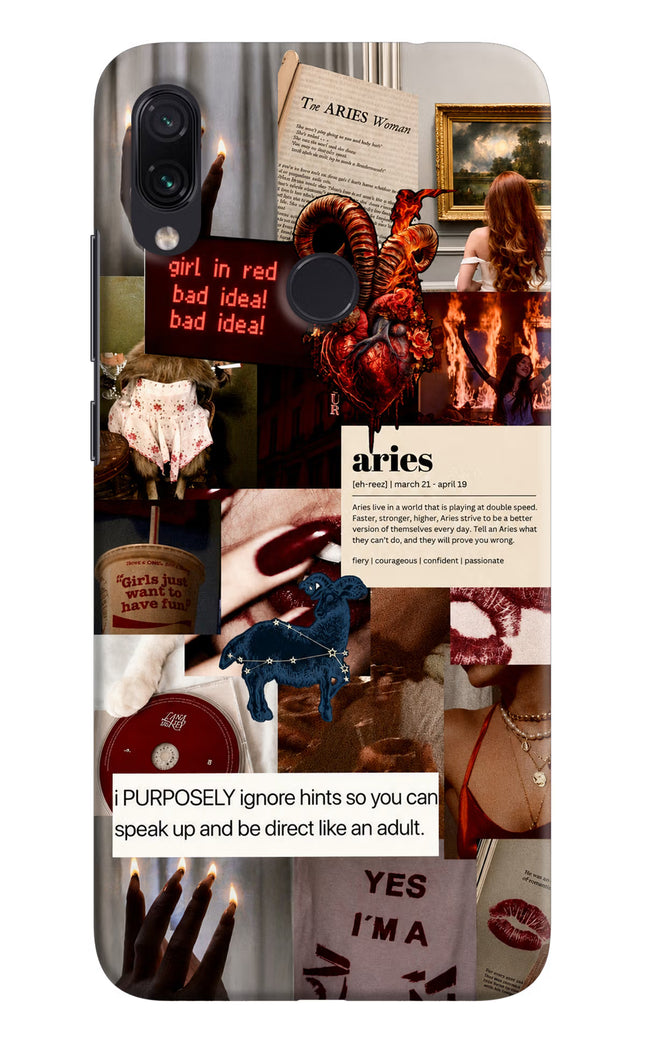 Zodiac Aries Redmi Note 7S Hard Case Back Cover by Casekaro