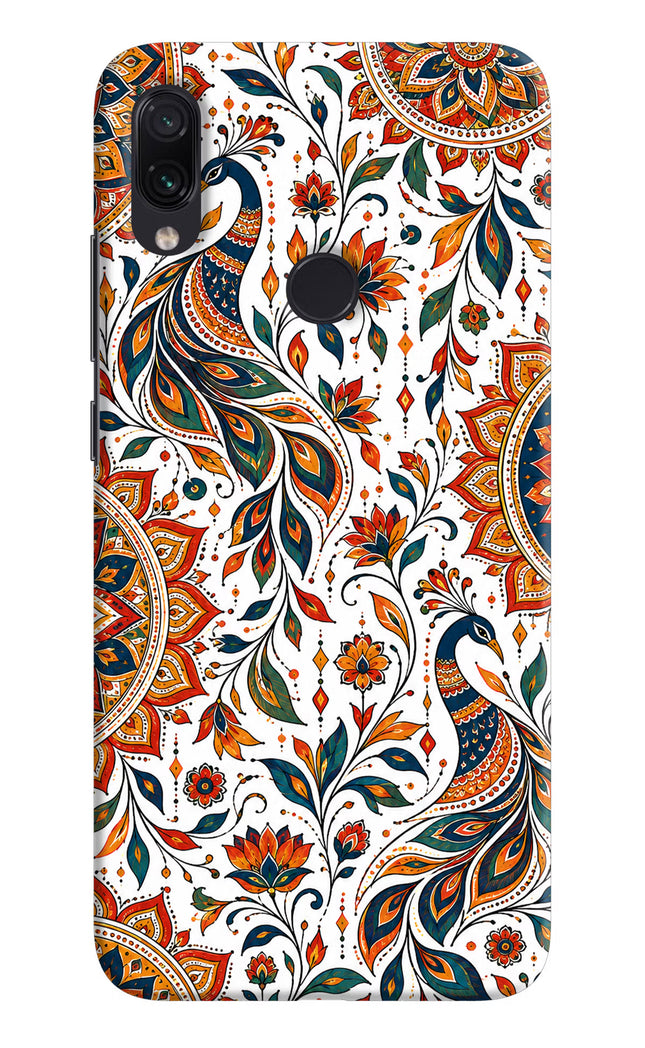 White Mayura Redmi Note 7S Hard Case Back Cover by Casekaro