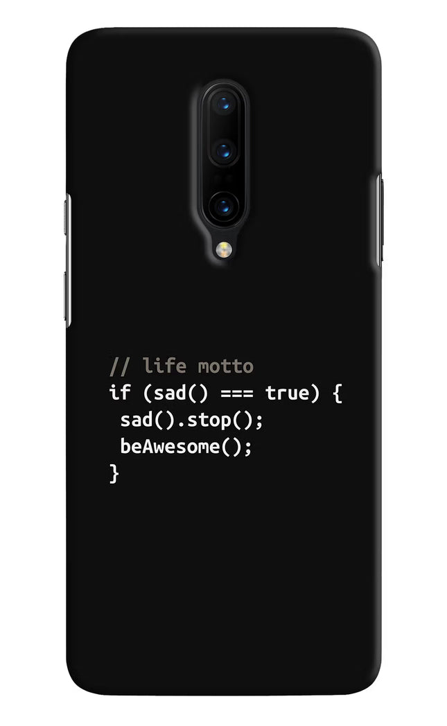 Life Motto Code Oneplus 7 Pro Hard Case Back Cover by Casekaro