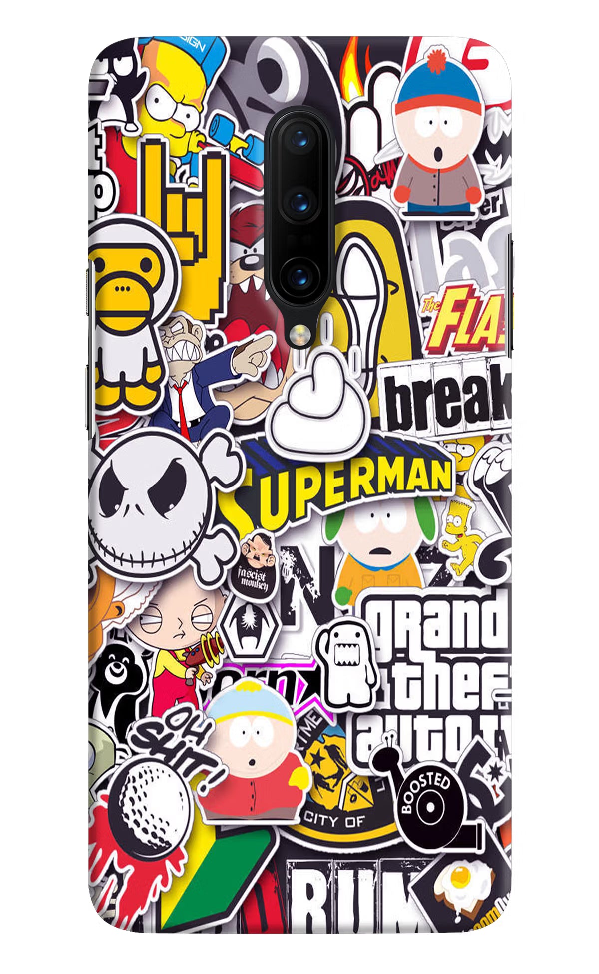 Sticker Bomb Oneplus 7 Pro Hard Case Back Cover by Casekaro