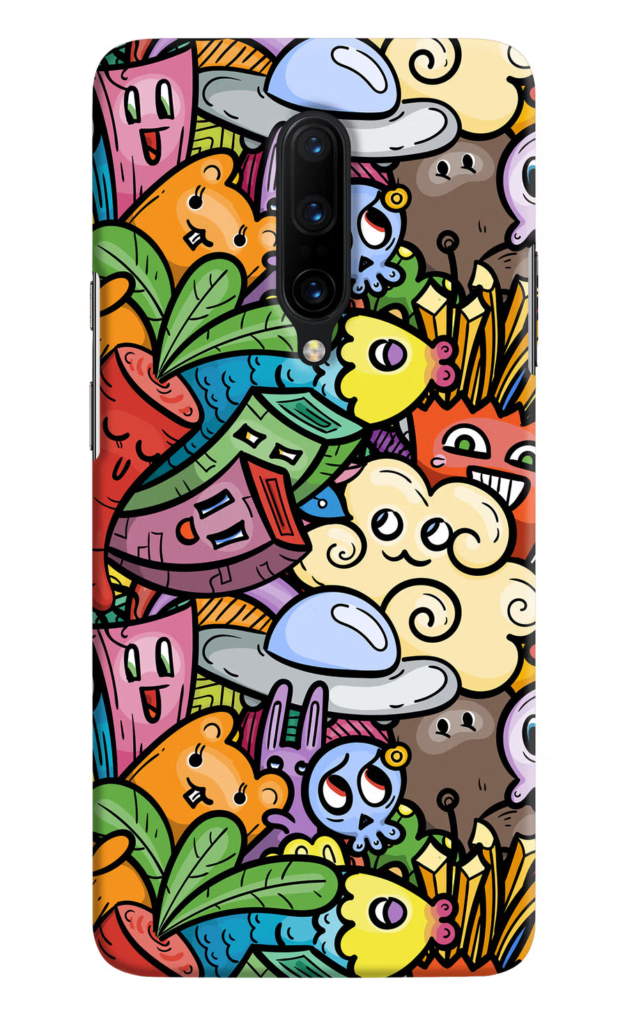 Veggie Doodle Oneplus 7 Pro Back Cover, Hard case