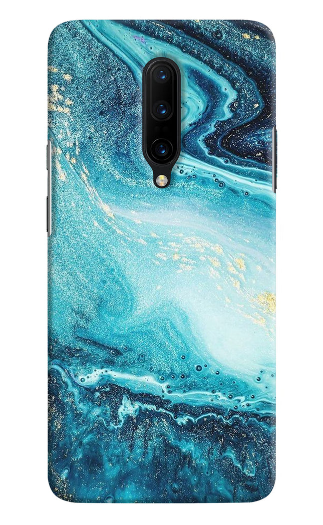 Blue Glitter Marble Oneplus 7 Pro Hard Case Back Cover by Casekaro