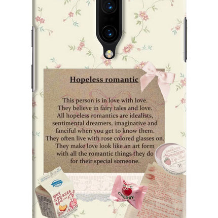Hopeless Romantic Oneplus 7 Pro Hard Case Back Cover by Casekaro