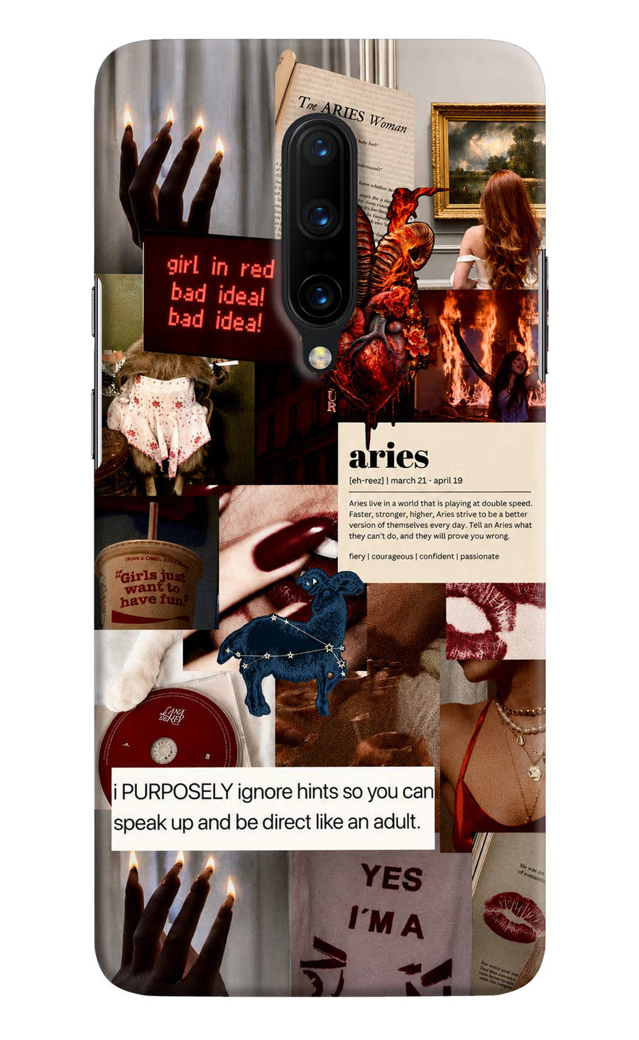 Zodiac Aries Oneplus 7 Pro Back Cover, Hard case