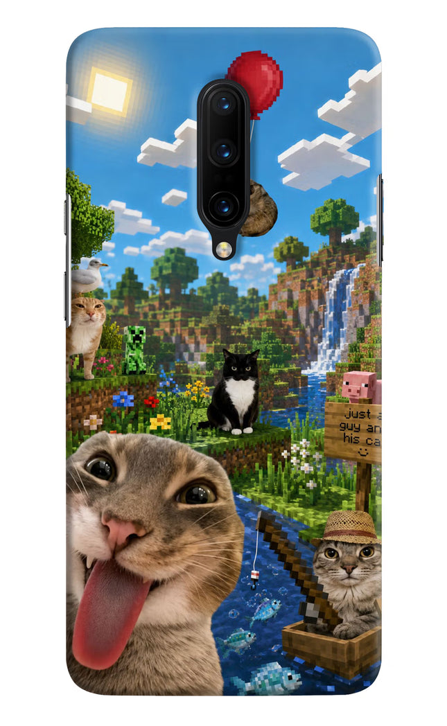 Minecraft Cat Chaos Oneplus 7 Pro Hard Case Back Cover by Casekaro