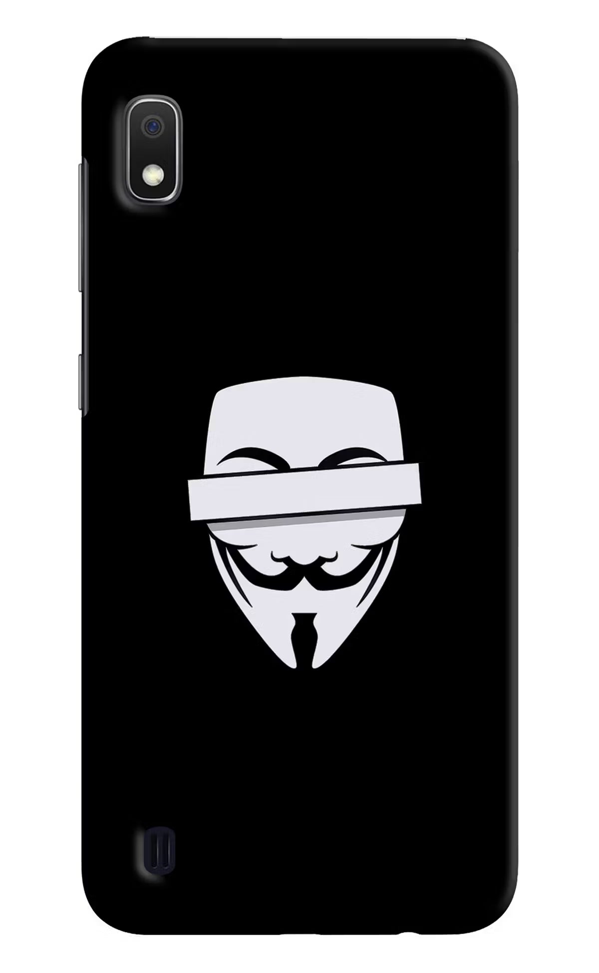 Anonymous Face Samsung A10 Hard Case Back Cover by Casekaro