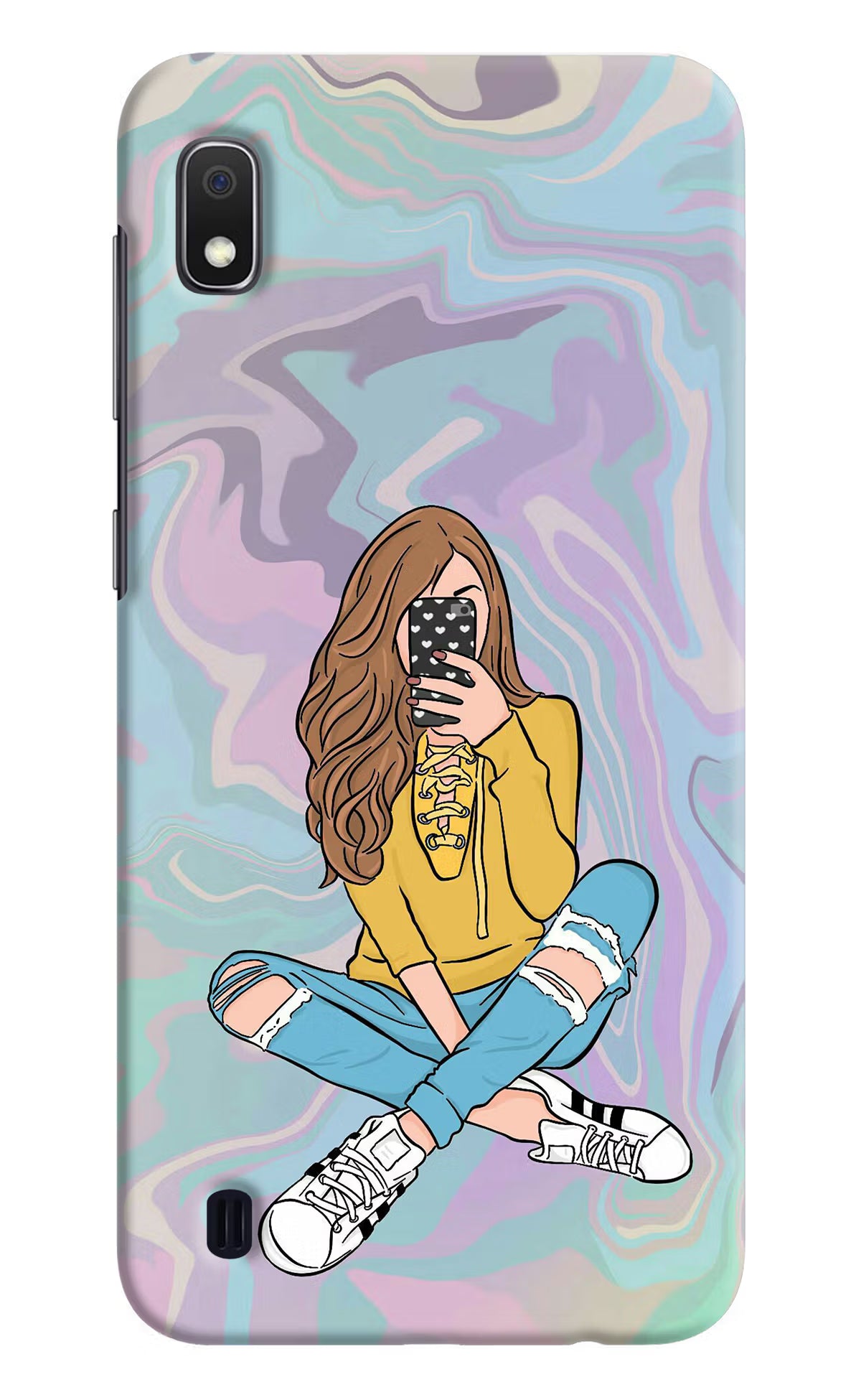 Selfie Girl Samsung A10 Hard Case Back Cover by Casekaro