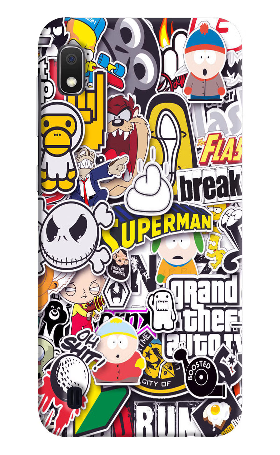 Sticker Bomb Samsung A10 Back Cover, Hard case