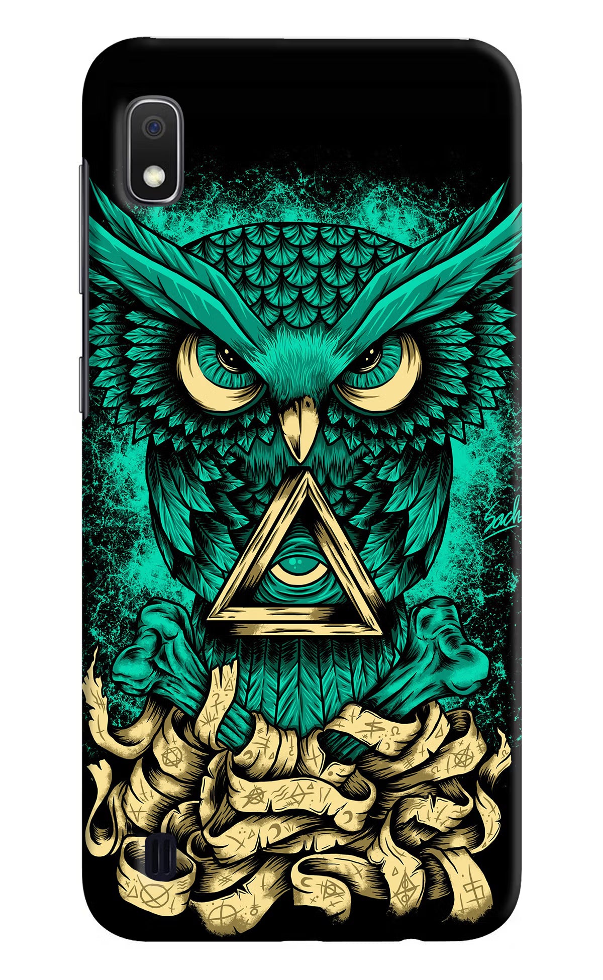 Green Owl Samsung A10 Hard Case Back Cover by Casekaro