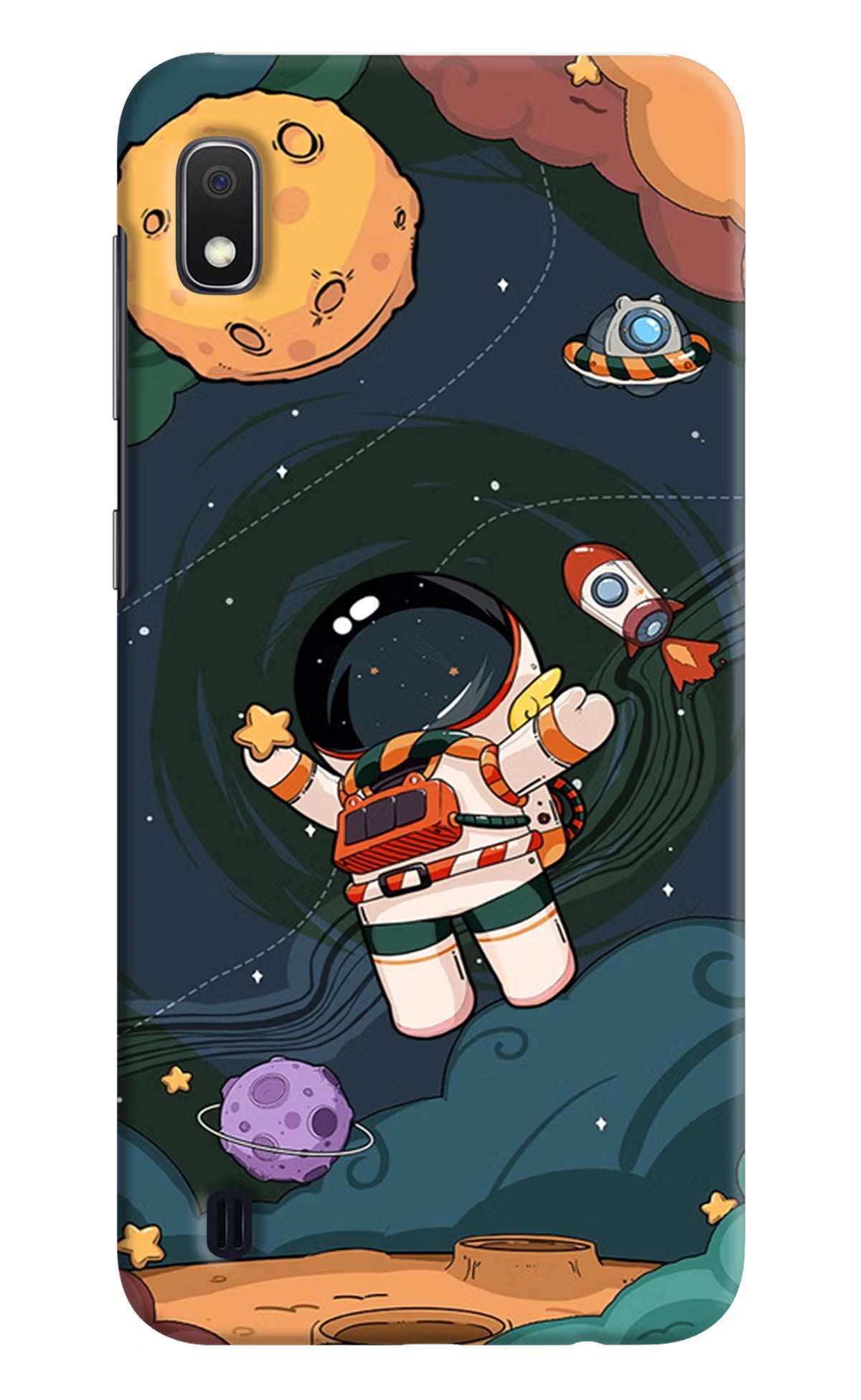 Cartoon Astronaut Samsung A10 Hard Case Back Cover by Casekaro