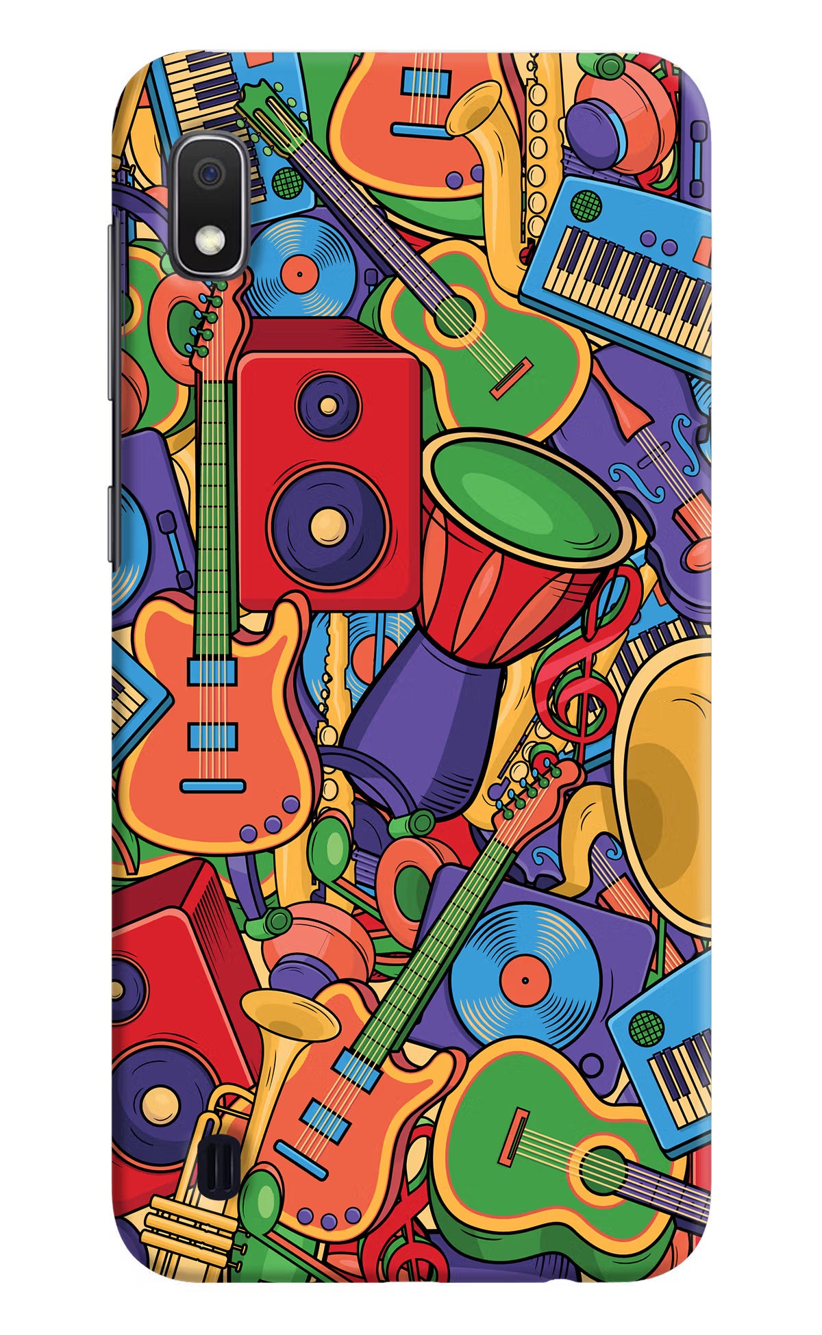 Music Instrument Doodle Samsung A10 Hard Case Back Cover by Casekaro