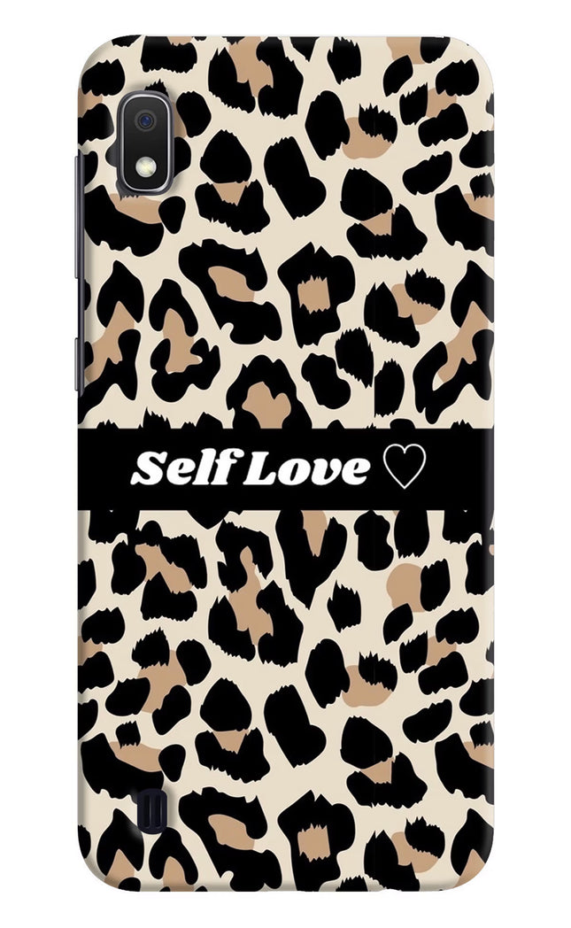 Leopard Print Self Love Samsung A10 Hard Case Back Cover by Casekaro