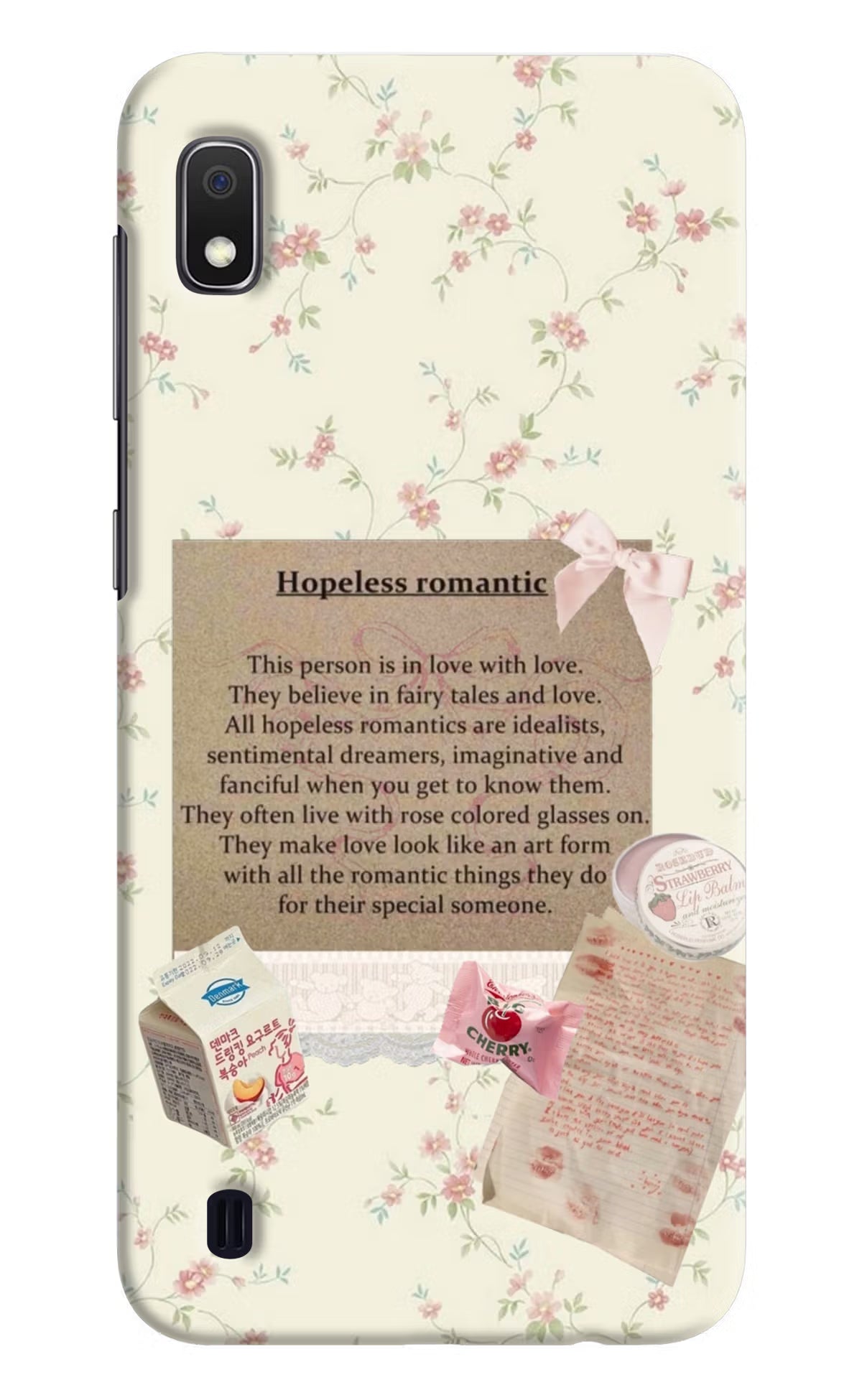 Hopeless Romantic Samsung A10 Hard Case Back Cover by Casekaro