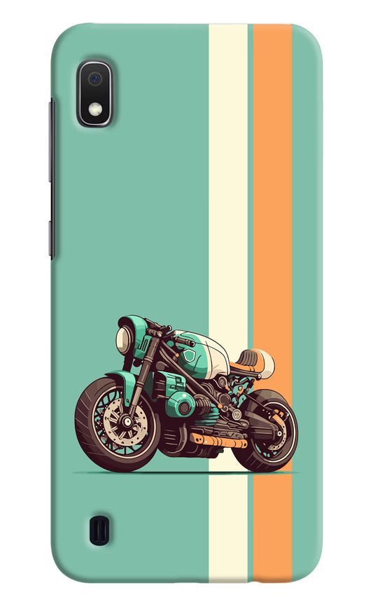 Striped Moto Drift Samsung A10 Hard Case Back Cover by Casekaro