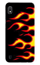 Side Sweep Flames Samsung A10 Hard Case Back Cover by Casekaro