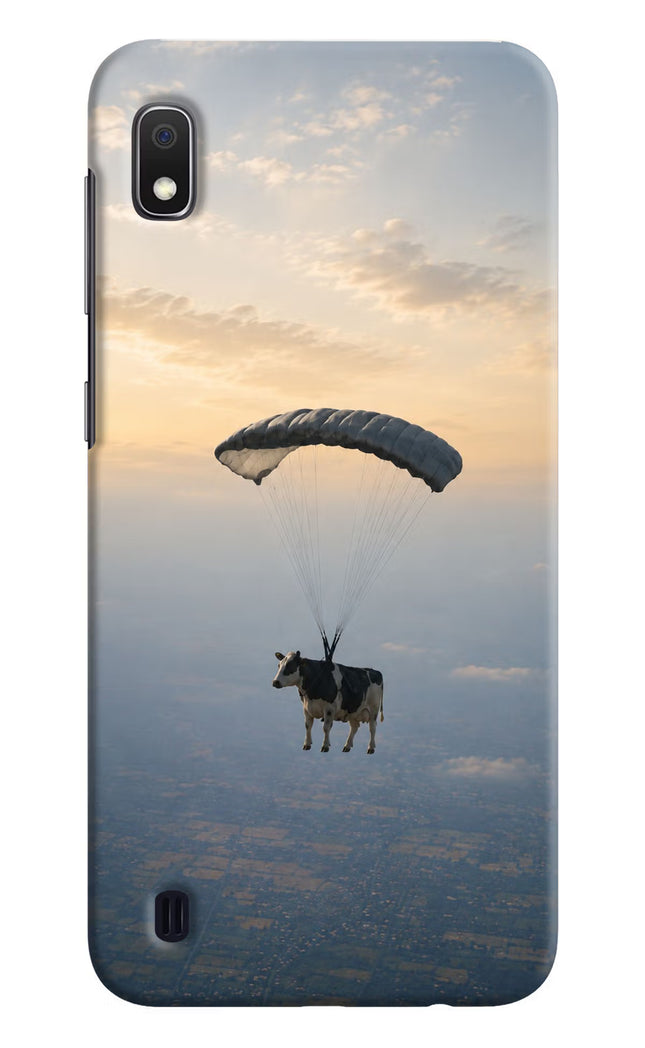 Skydiving Cow Samsung A10 Hard Case Back Cover by Casekaro