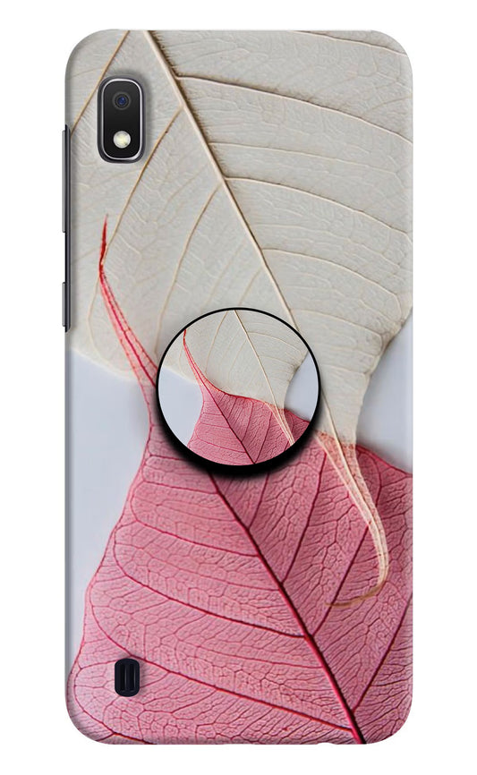 White Pink Leaf Samsung A10 Pop Case by Casekaro