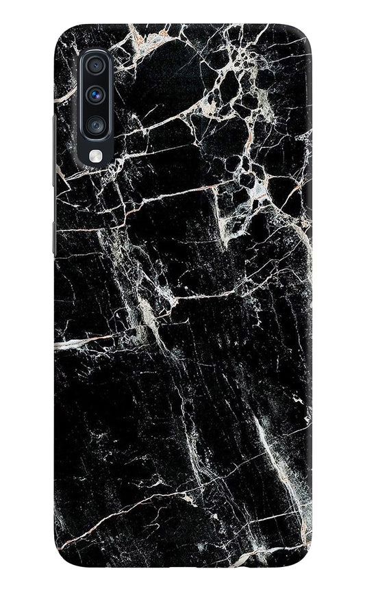 Black Marble Texture Samsung A70 Hard Case Back Cover by Casekaro