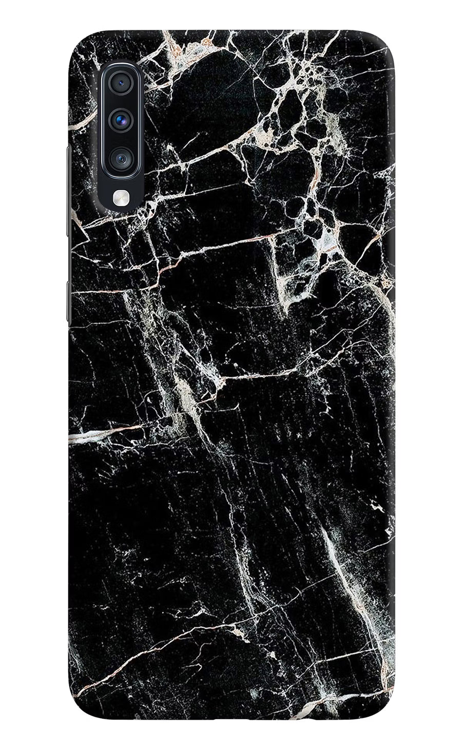 Black Marble Texture Samsung A70 Back Cover, Hard case