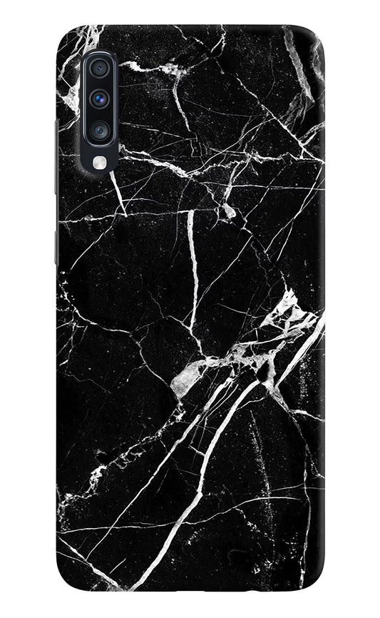Black Marble Pattern Samsung A70 Hard Case Back Cover by Casekaro