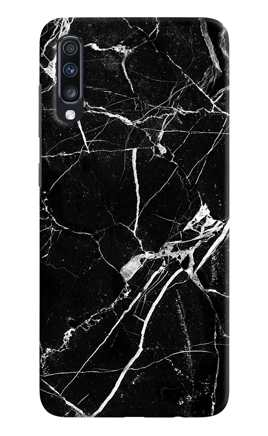 Black Marble Pattern Samsung A70 Back Cover, Hard case