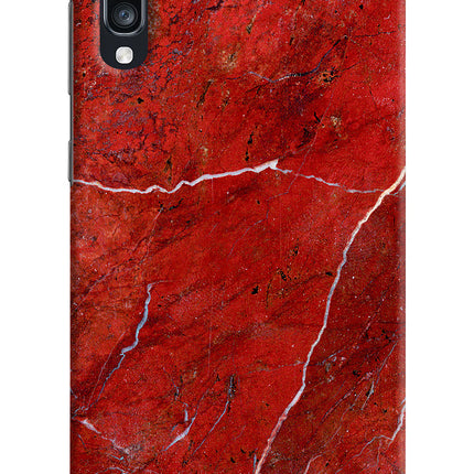 Red Marble Design Samsung A70 Hard Case Back Cover by Casekaro