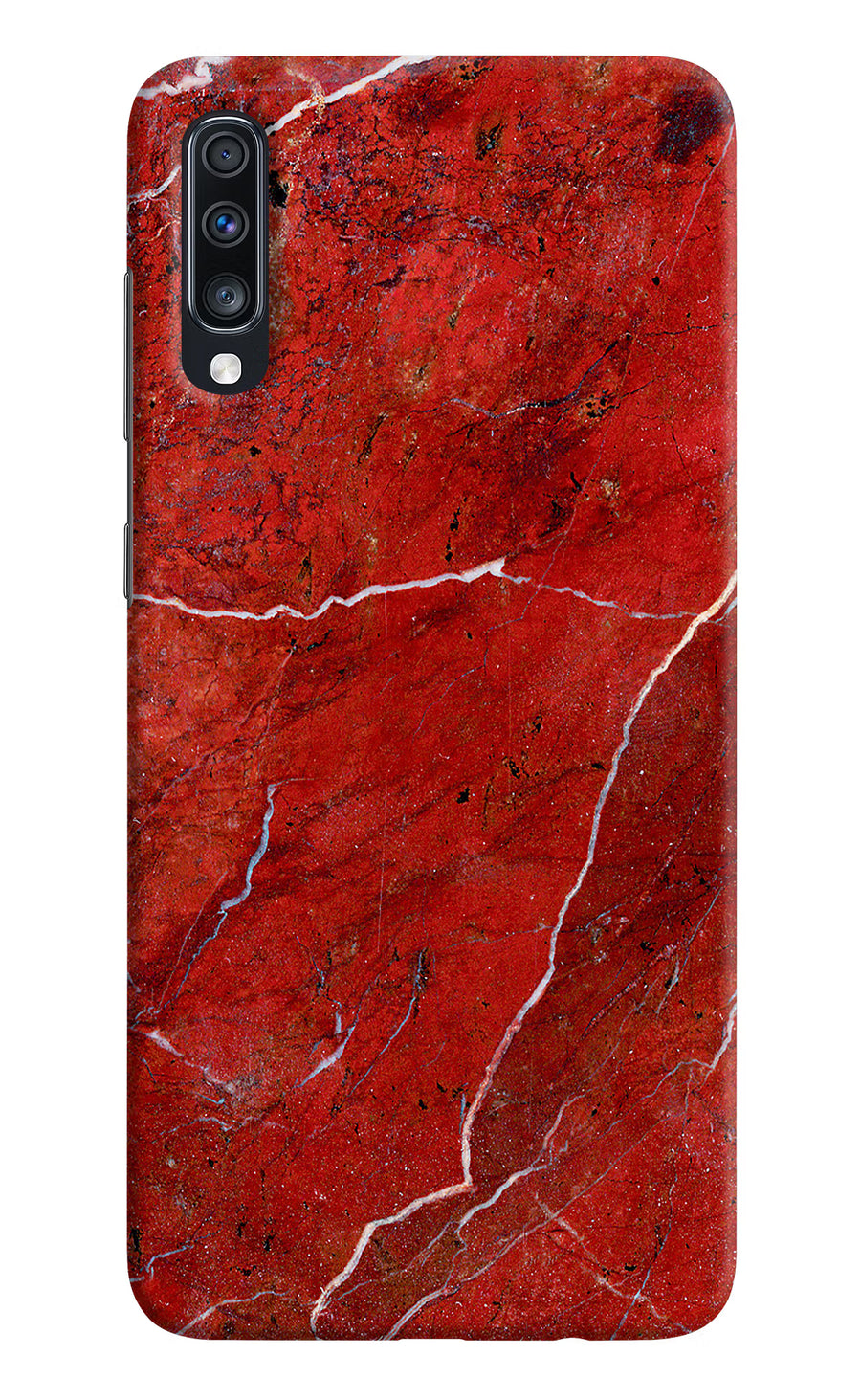 Red Marble Design Samsung A70 Back Cover, Hard case