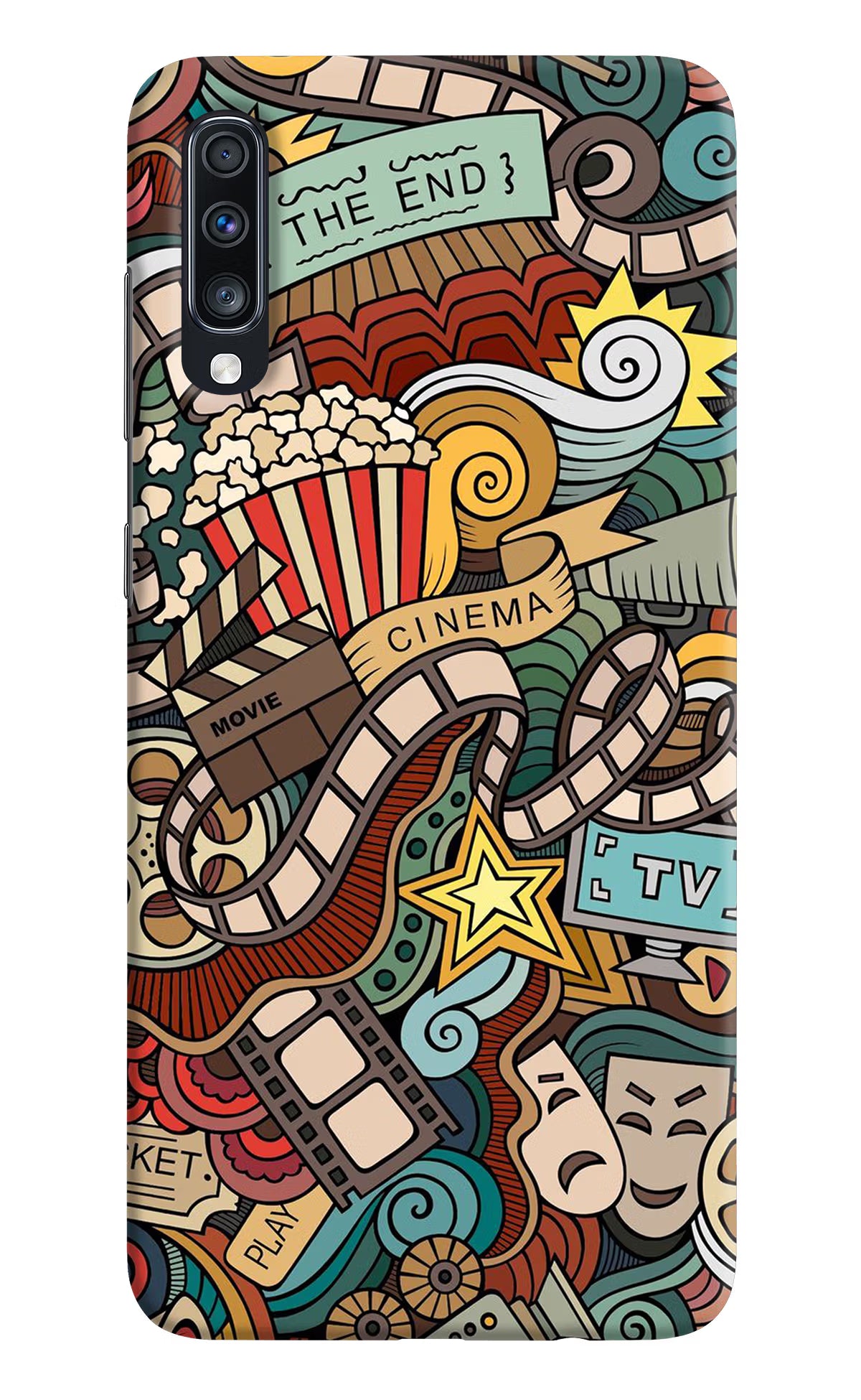 Cinema Abstract Samsung A70 Hard Case Back Cover by Casekaro