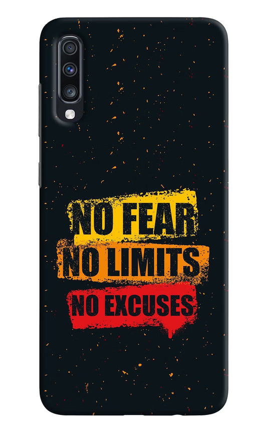 No Fear No Limits No Excuse Samsung A70 Hard Case Back Cover by Casekaro