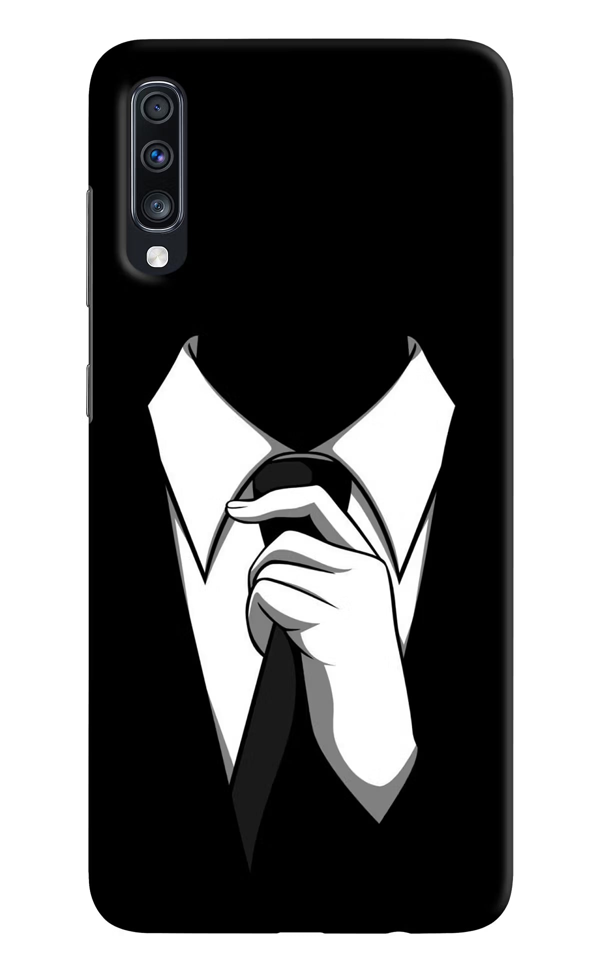 Black Tie Samsung A70 Hard Case Back Cover by Casekaro