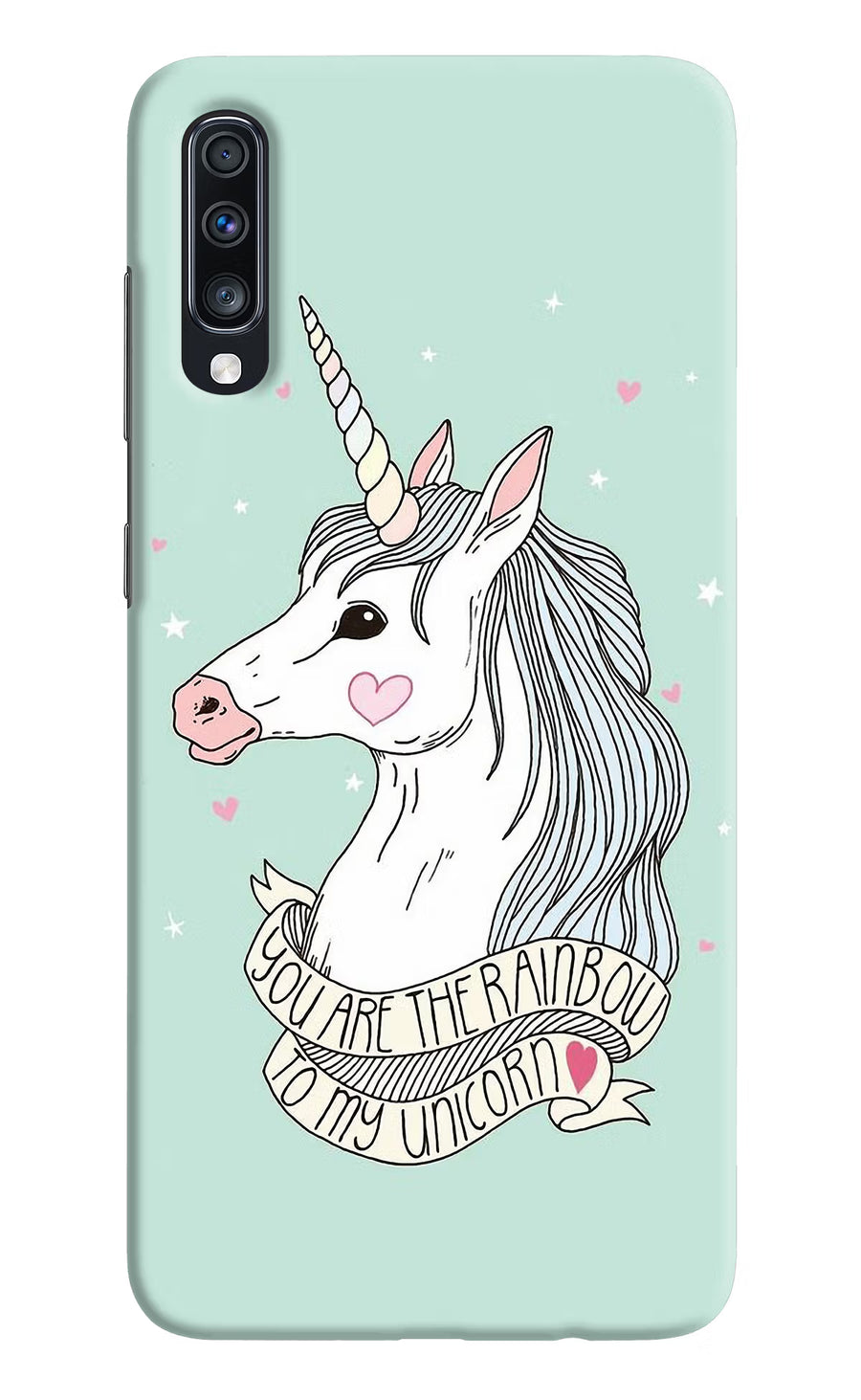 Unicorn Wallpaper Samsung A70 Back Cover, Hard case