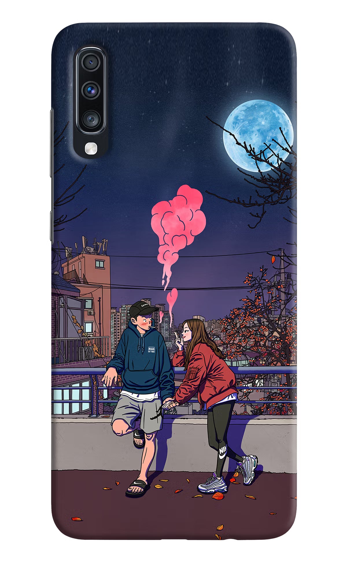 Chilling Couple Samsung A70 Hard Case Back Cover by Casekaro