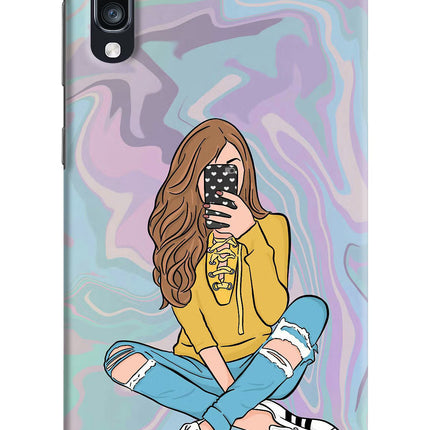 Selfie Girl Samsung A70 Hard Case Back Cover by Casekaro