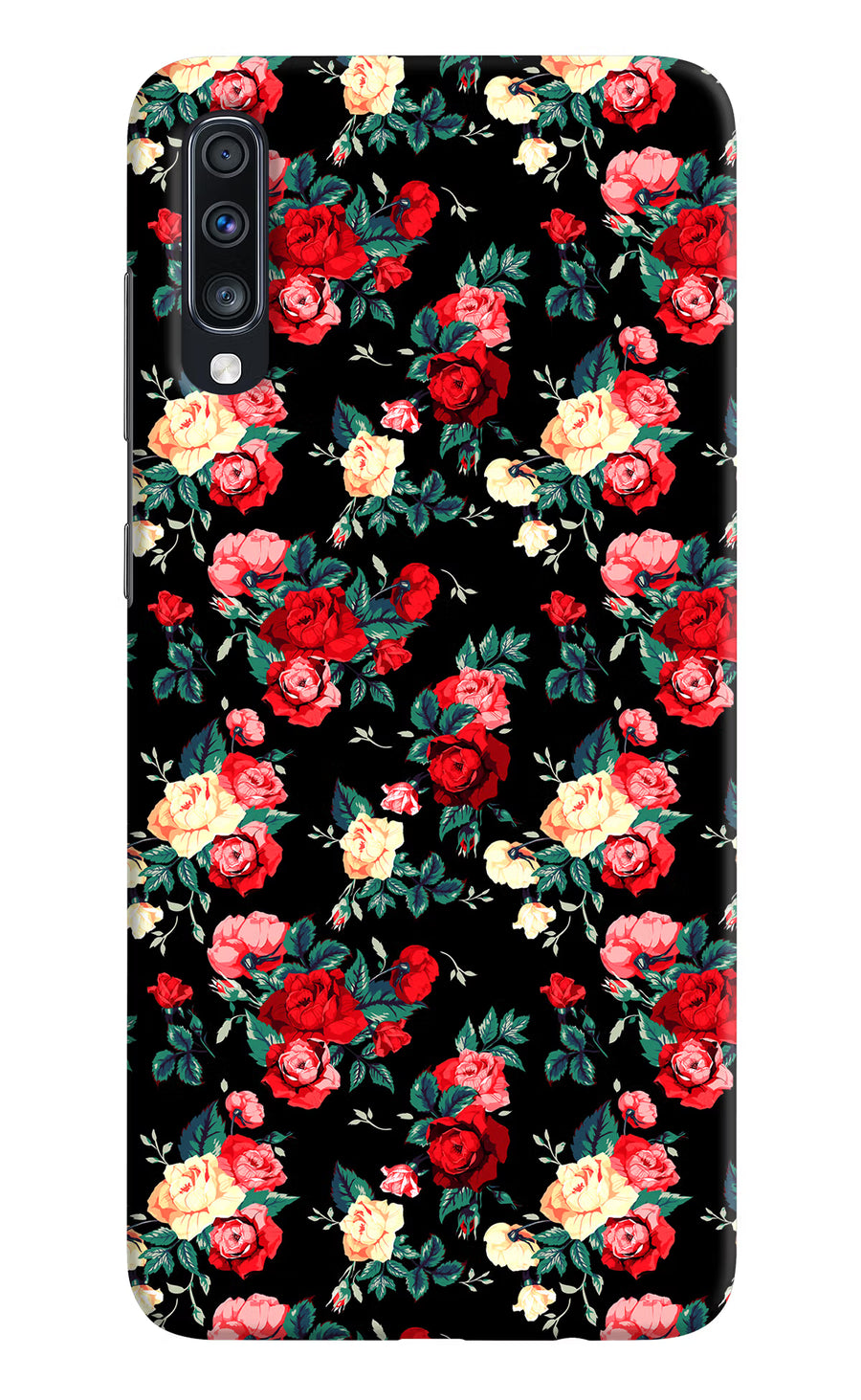 Rose Pattern Samsung A70 Back Cover, Hard case