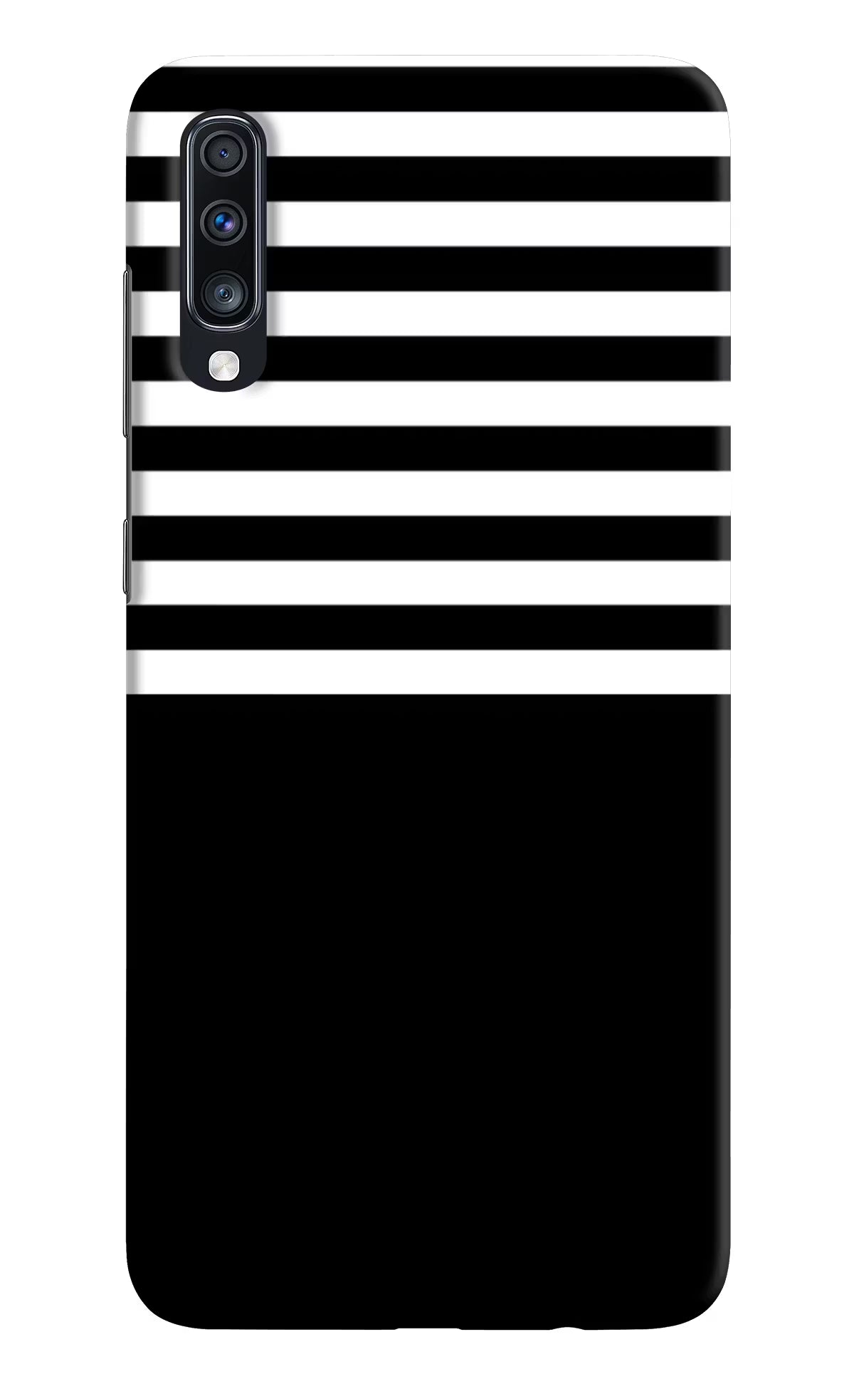 Black and White Print Samsung A70 Hard Case Back Cover by Casekaro