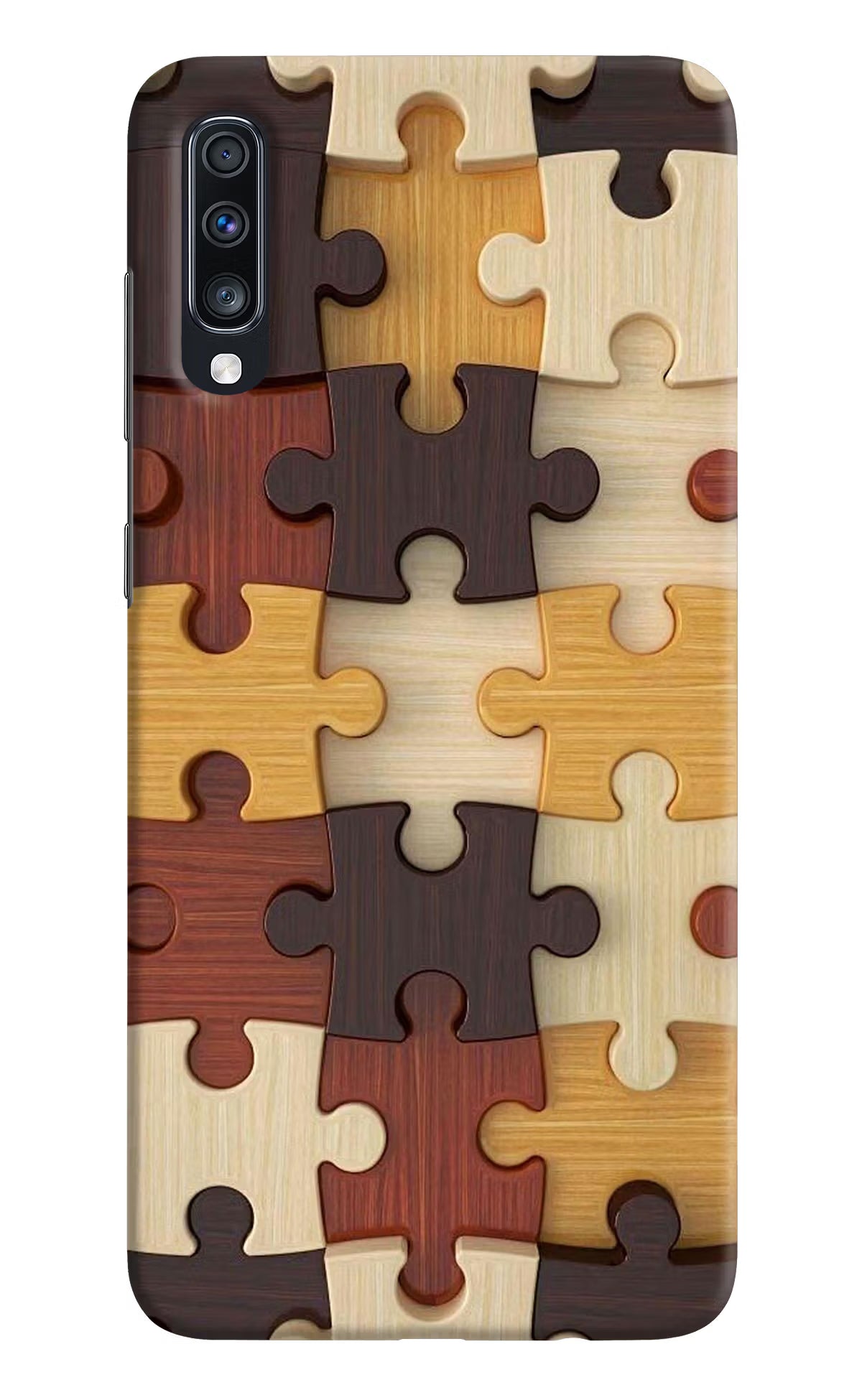 Wooden Puzzle Samsung A70 Hard Case Back Cover by Casekaro