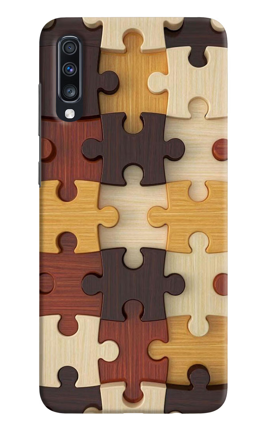 Wooden Puzzle Samsung A70 Back Cover, Hard case