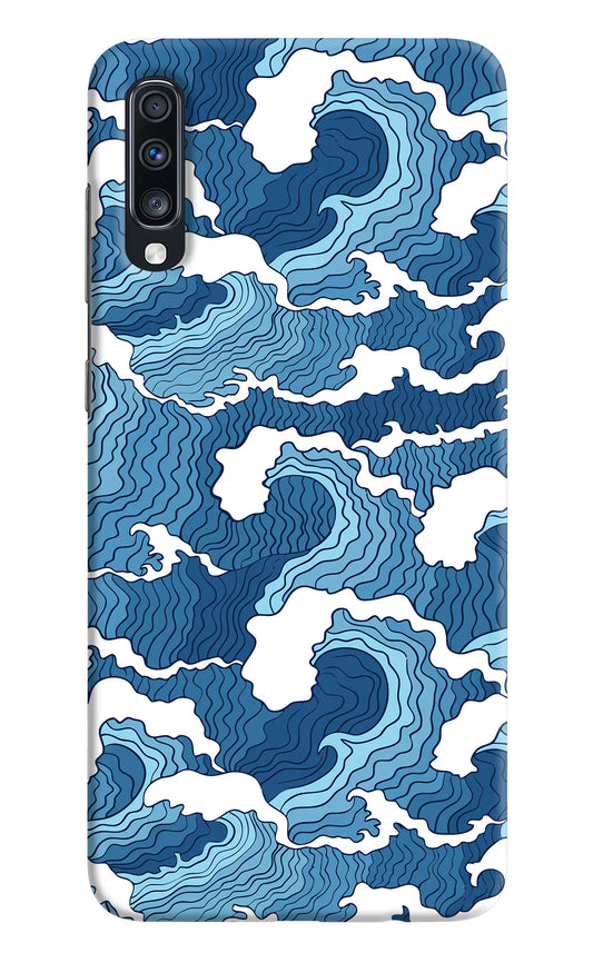 Blue Waves Samsung A70 Hard Case Back Cover by Casekaro