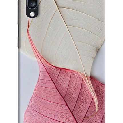 White Pink Leaf Samsung A70 Hard Case Back Cover by Casekaro