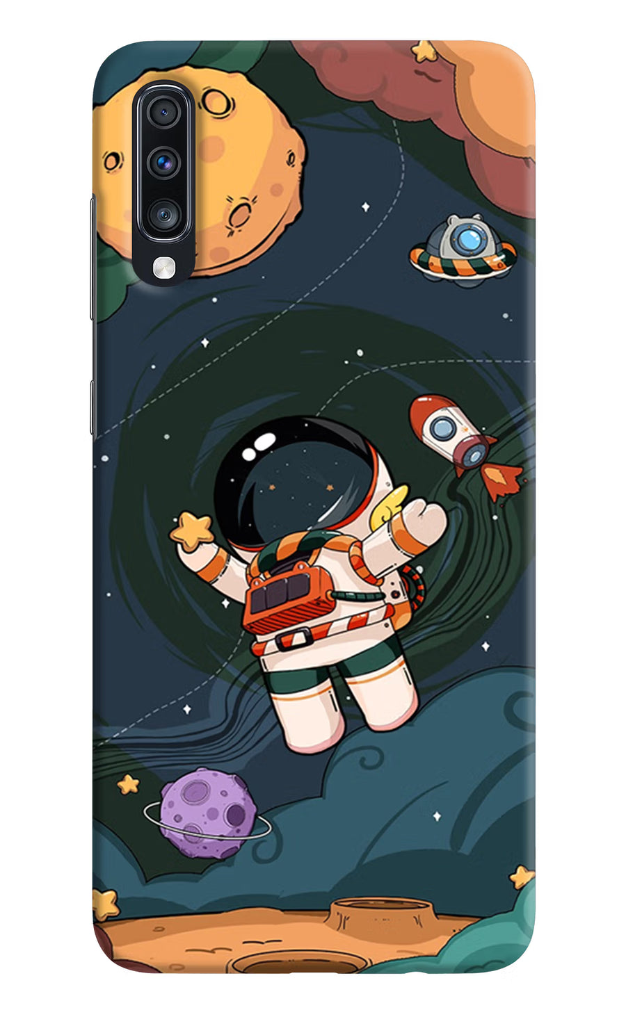 Cartoon Astronaut Samsung A70 Back Cover, Hard case