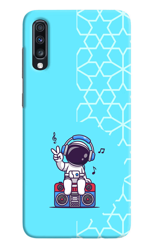 Cute Astronaut Chilling Samsung A70 Hard Case Back Cover by Casekaro