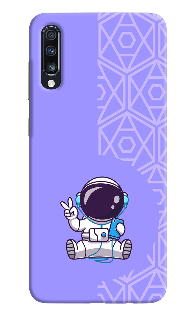 Cute Astronaut Chilling Samsung A70 Hard Case Back Cover by Casekaro