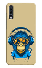 Monkey Headphone Samsung A70 Hard Case Back Cover by Casekaro