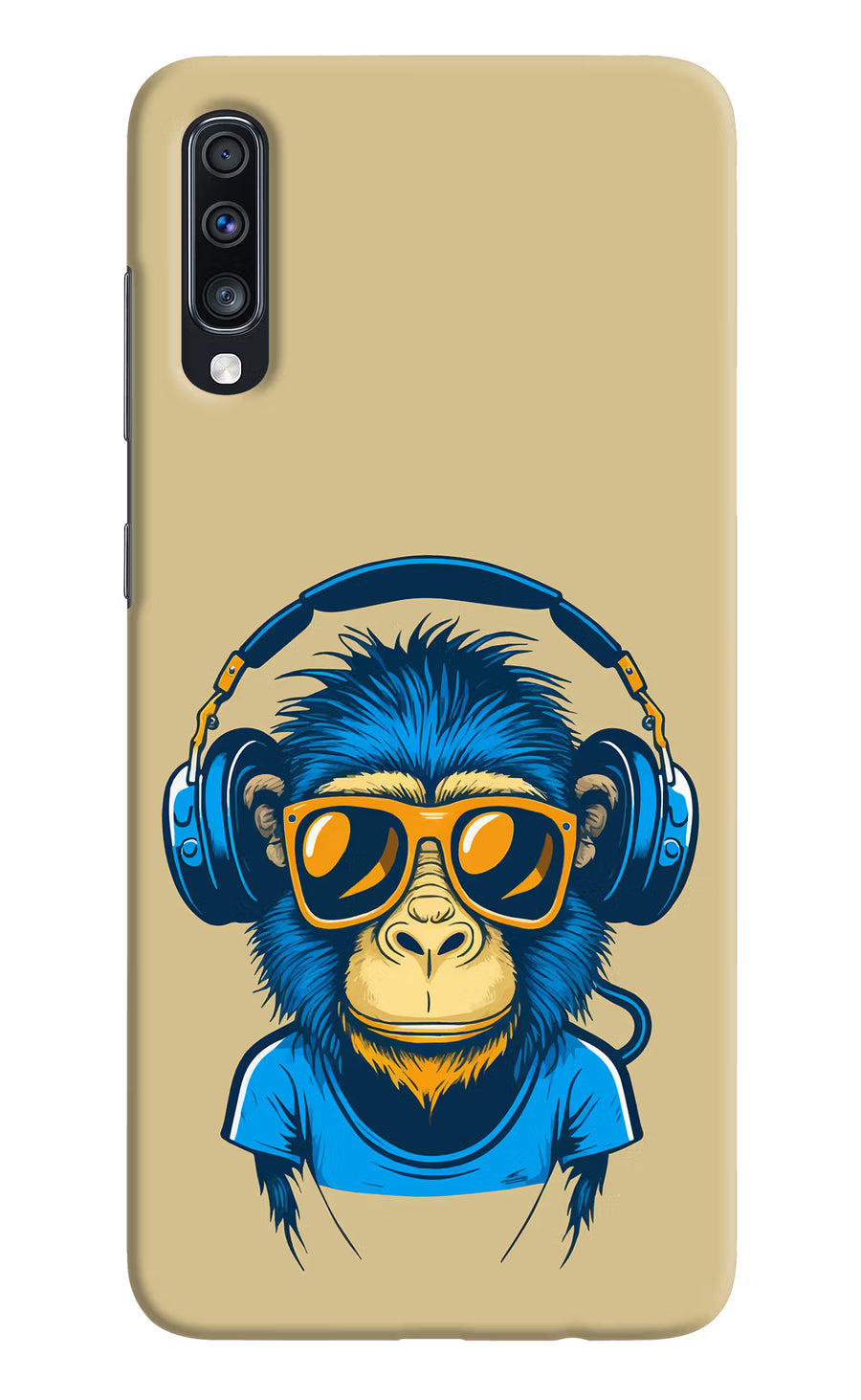 Monkey Headphone Samsung A70 Back Cover, Hard case