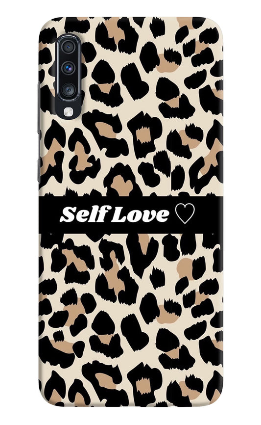 Leopard Print Self Love Samsung A70 Hard Case Back Cover by Casekaro