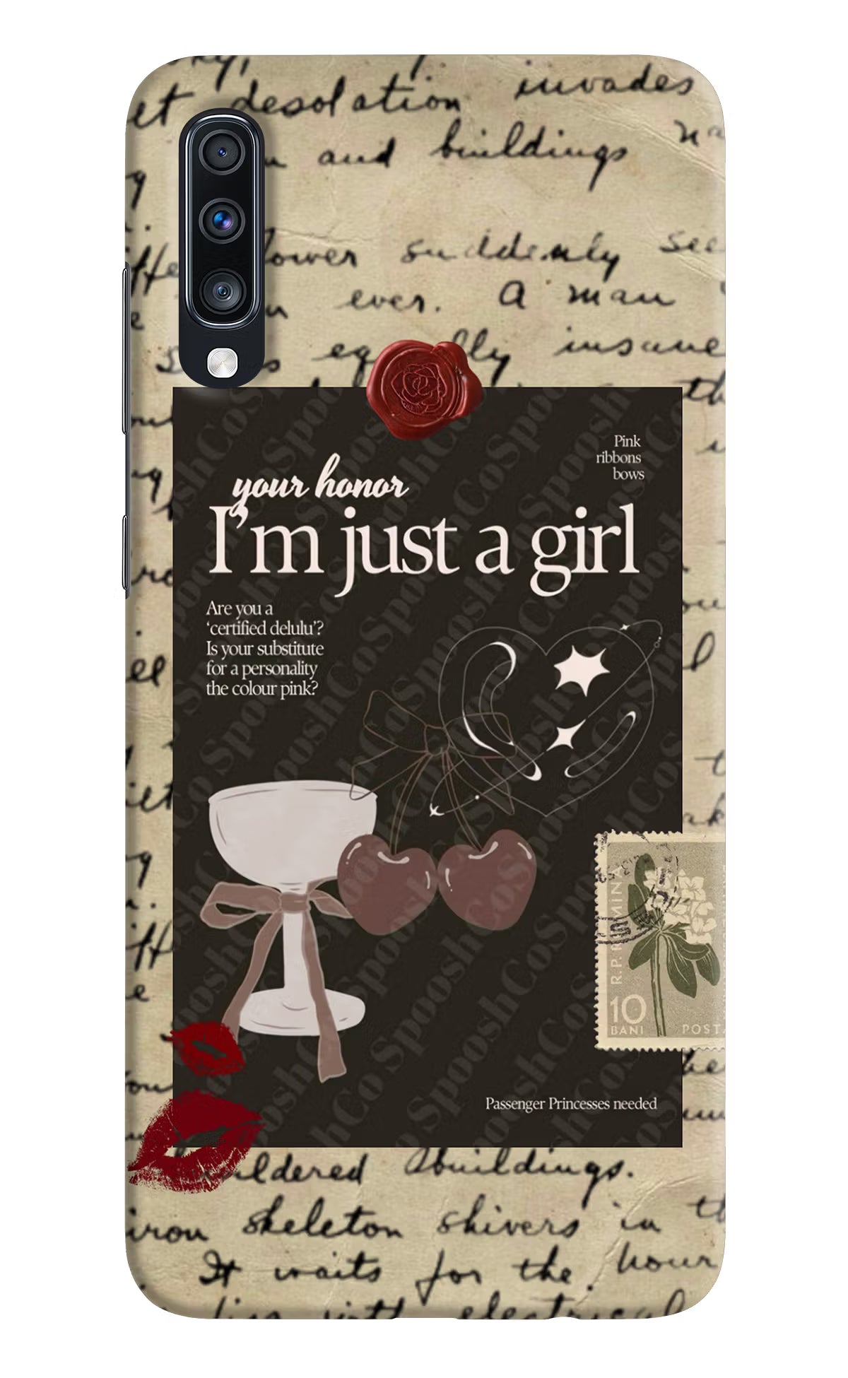 I am just a girl Samsung A70 Hard Case Back Cover by Casekaro